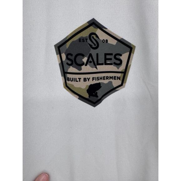Men’s Scales Tail Up Camo Performance Long Sleeve Shirt Medium Light Grey SPF 50 - Picture 4 of 7